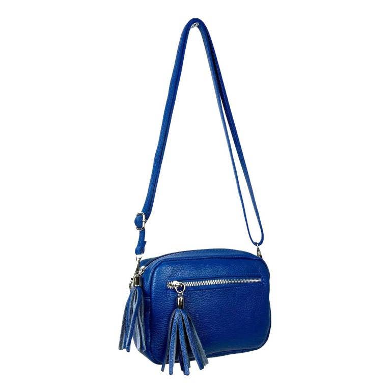 Leather shoulder bag with fringes: Toupe