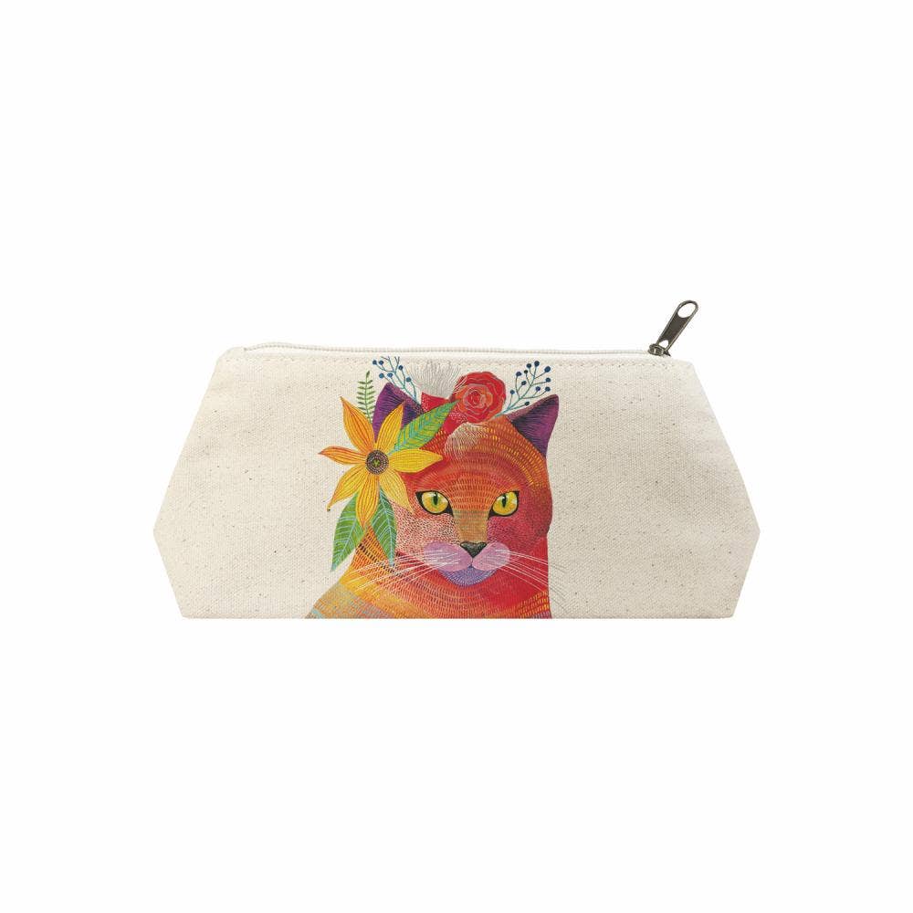 COTTON CANVAS COSMETIC BAG(MEDIUM)-MANDARINE