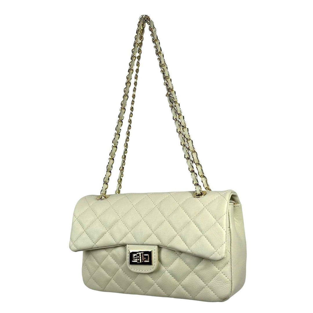 Premium Quilted Leather Bag: Black
