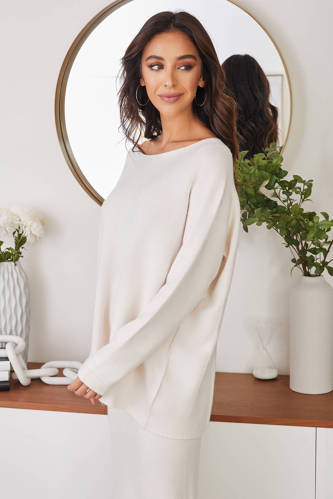 ASYM SWEATER: Ivory M/L