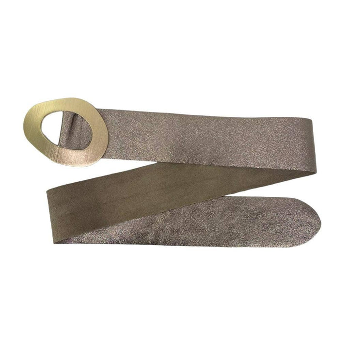 Metallic Leather Suede Belt buckle: Red