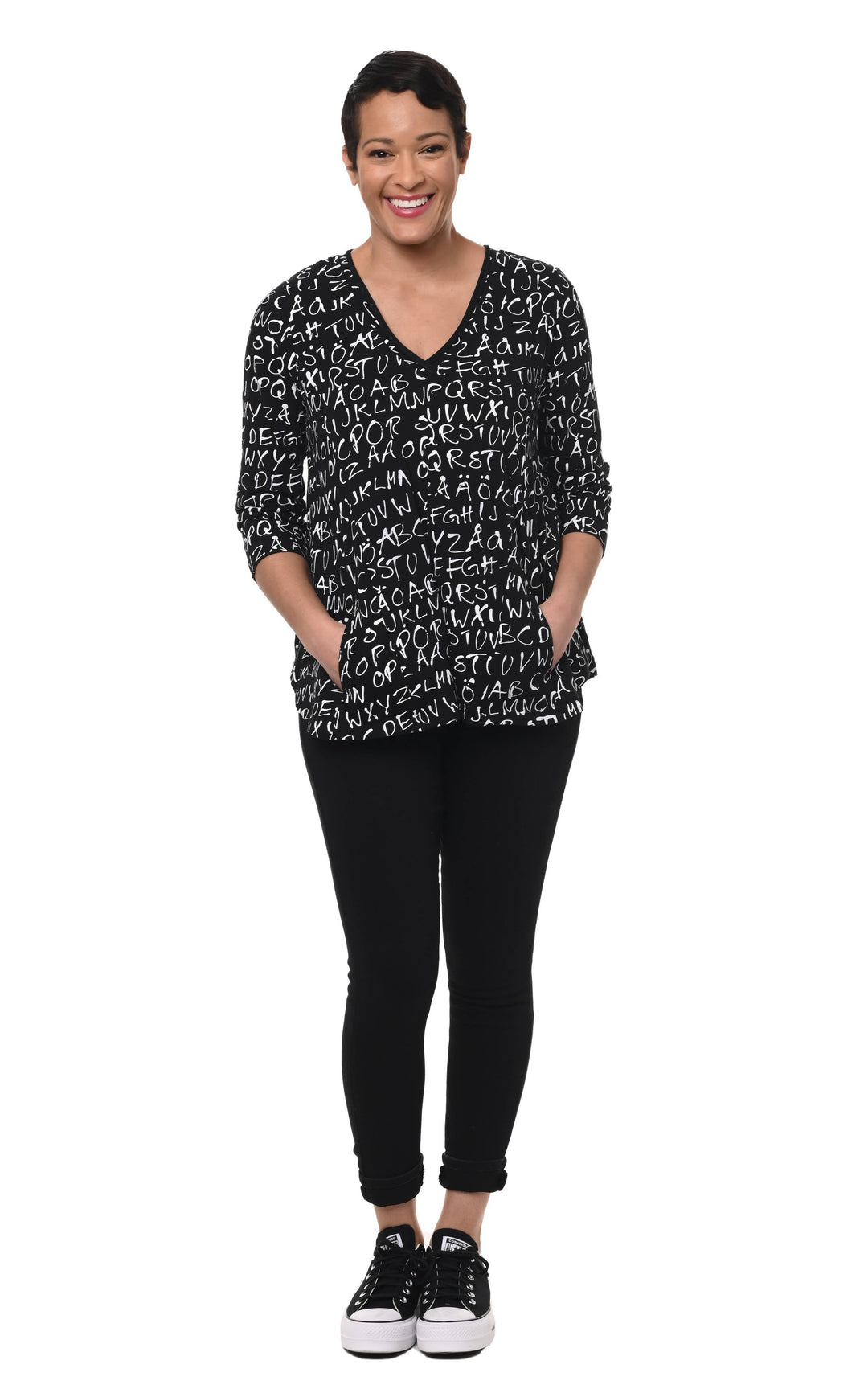 Tulip Clothing - L708 Willa in Black Alphabet*: S