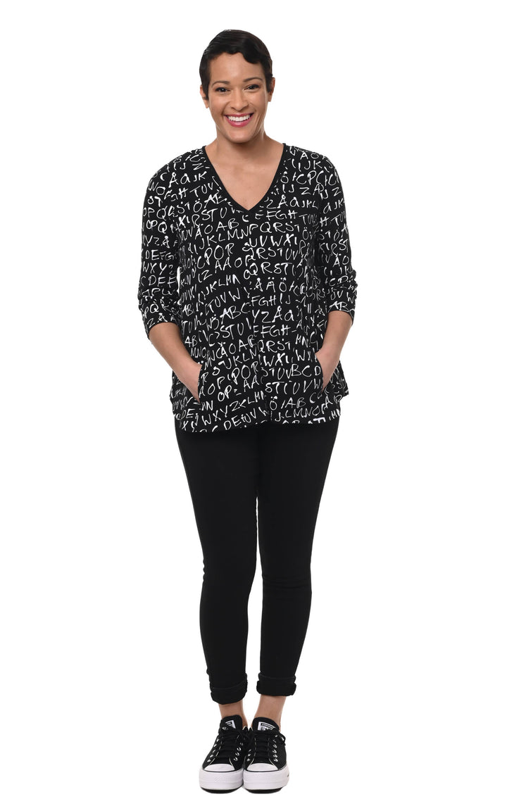 Tulip Clothing - L708 Willa in Black Alphabet*: M
