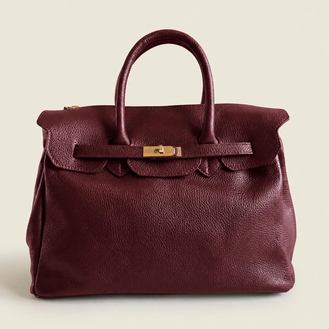 Maxi Bag in Leather Made in Italy: Nero