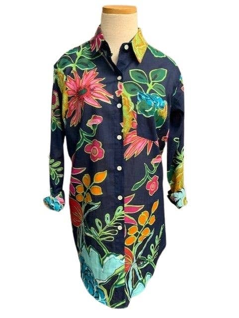 Navy Kailua Boyfriend Shirt: S