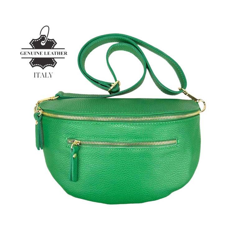 Italian Leather Waist Bag: Bronze