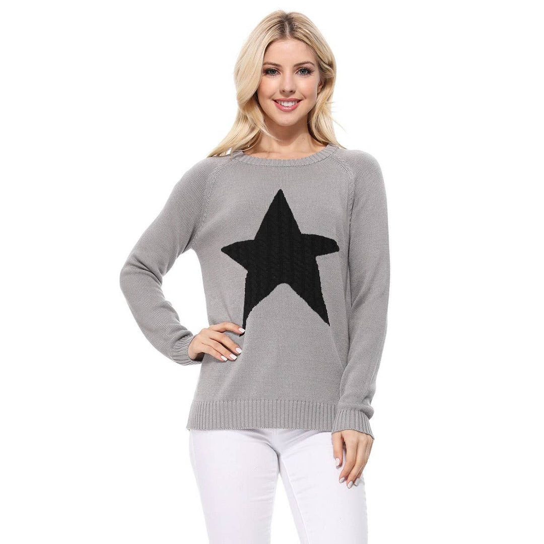 Sweater STAR: GREY/IVORY / L