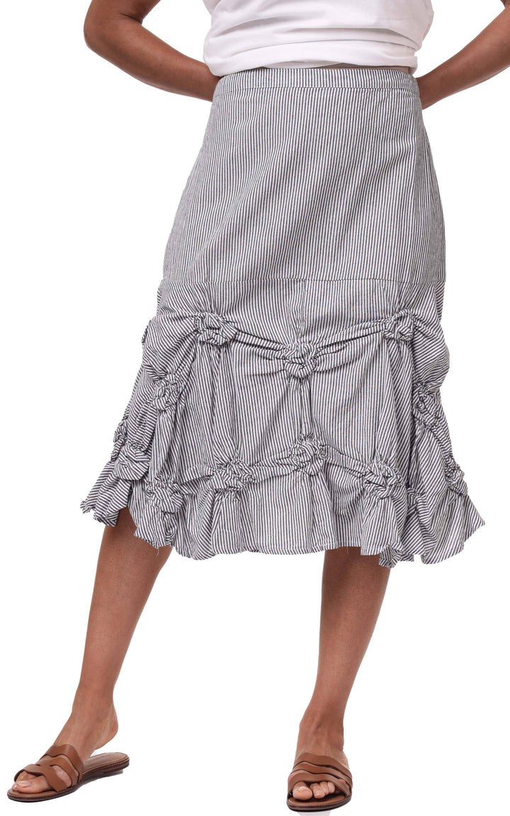 Tulip Clothing - CV378 Millie Skirt in Ticking Stripe*: M