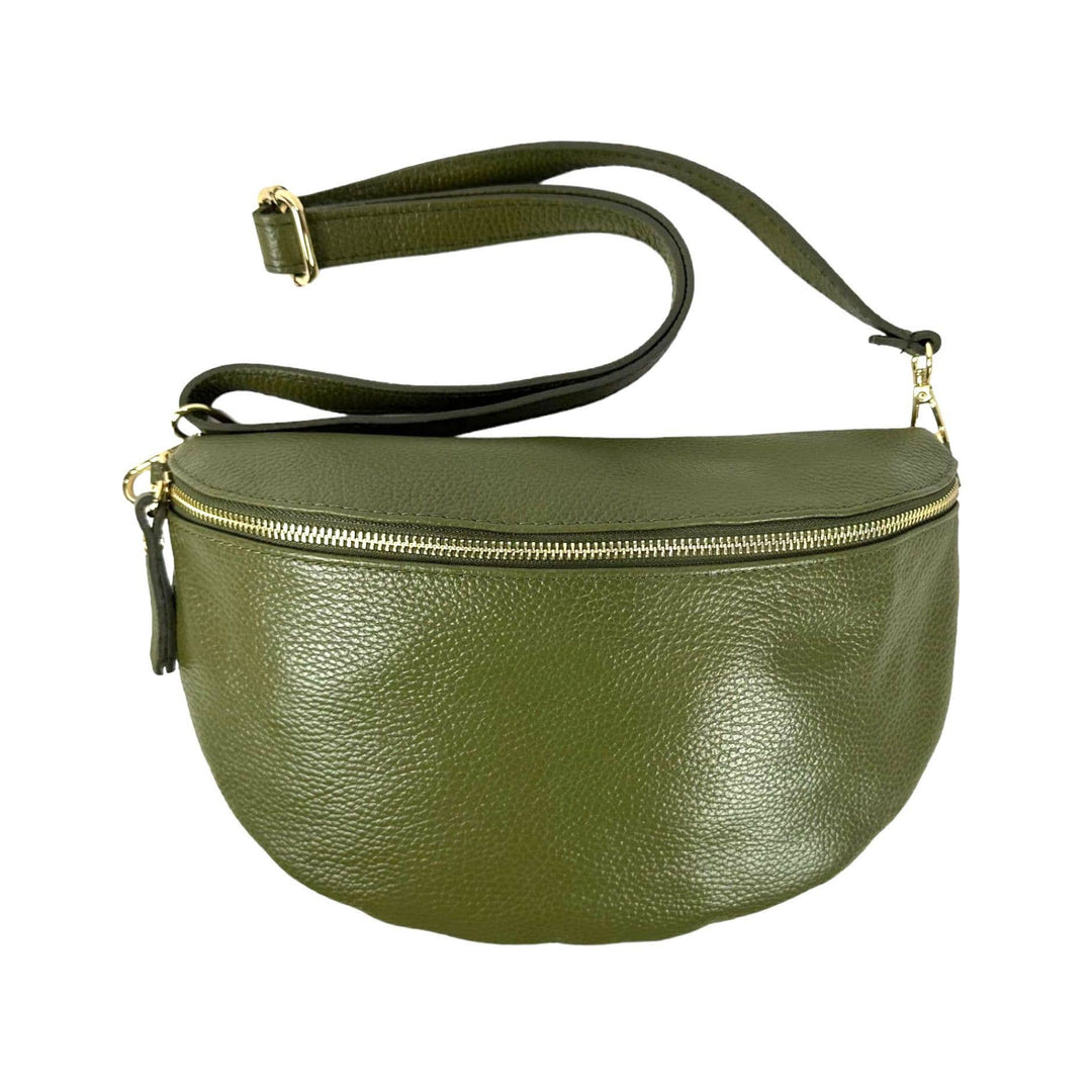 Italian Leather Waist Bag: Coffee