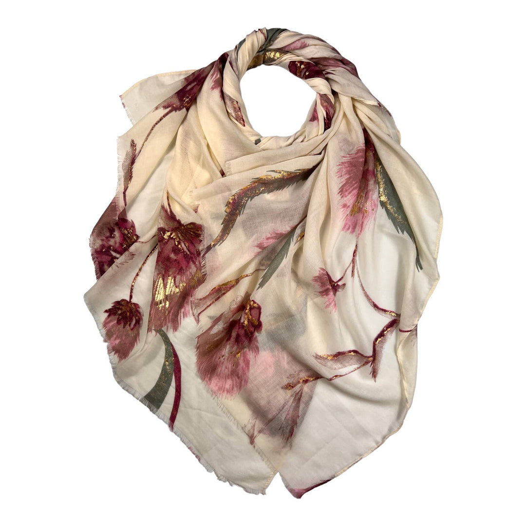 Dusty miller flower scarf: Cream