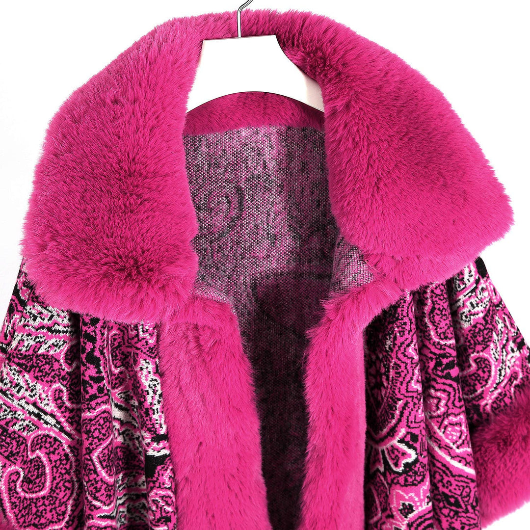 PE361 Paisley print cape: Black