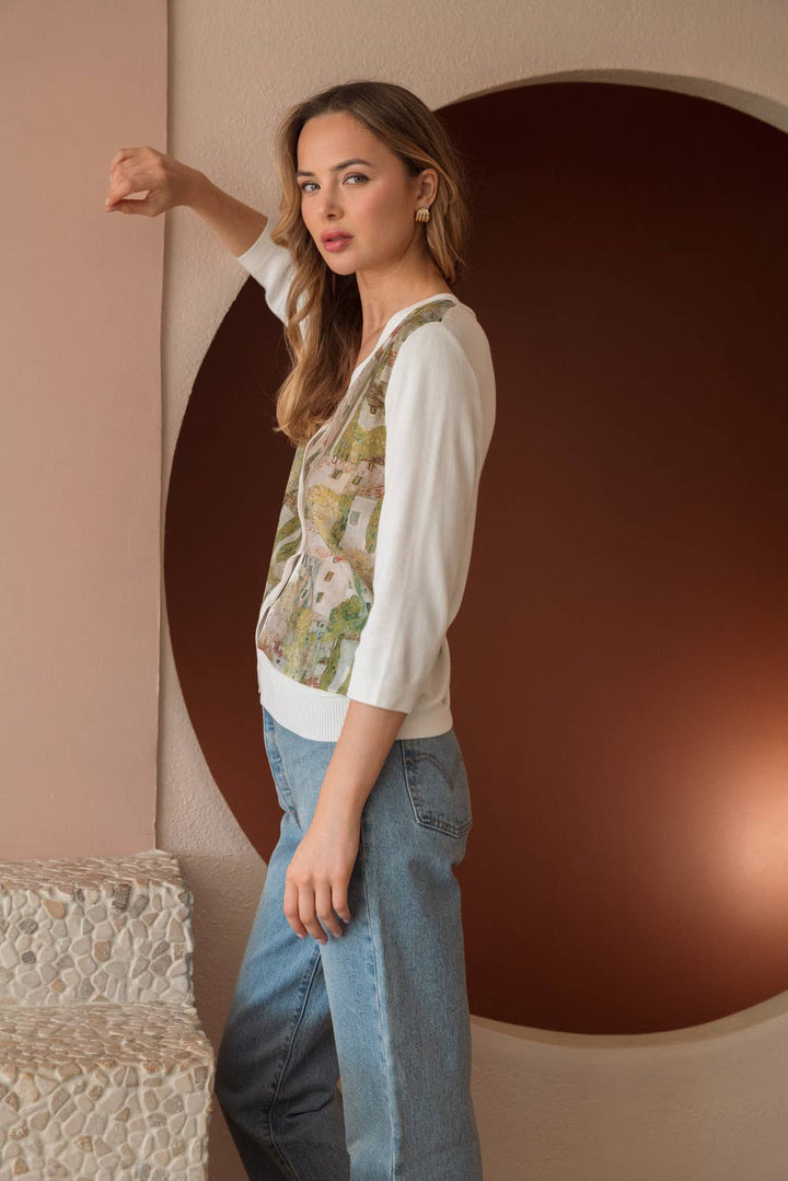 Cardigan: White / L