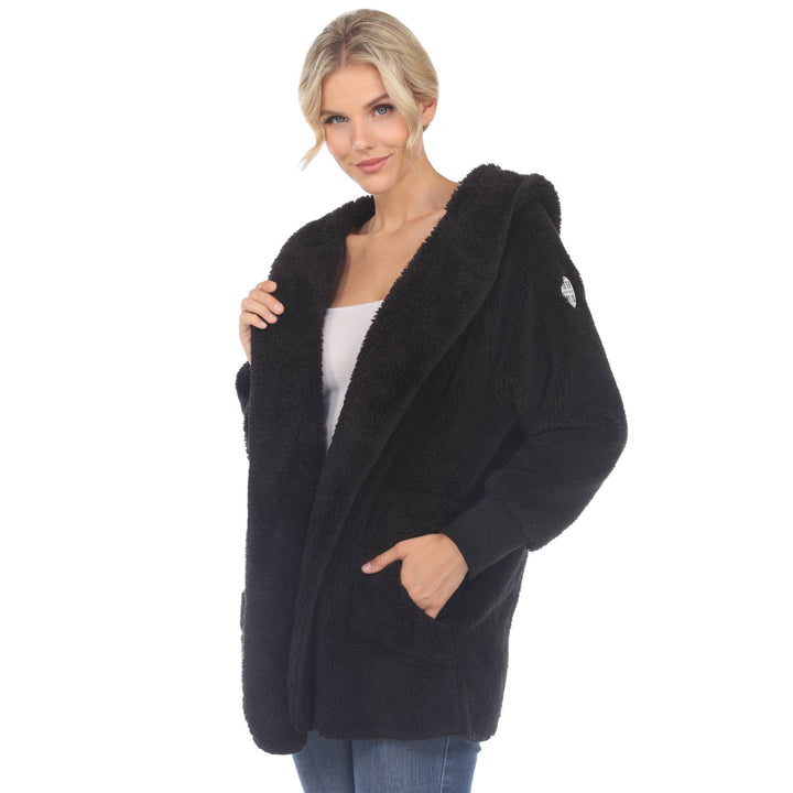 Plush Hooded Cardi: Camel / L/XL