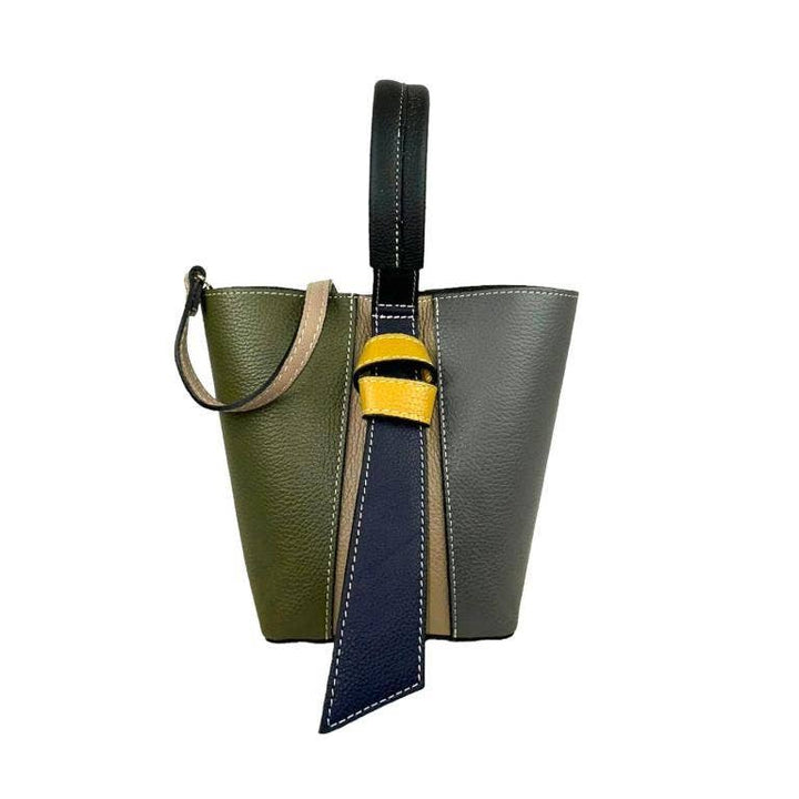 Multicolor  Leather Bag: Flock