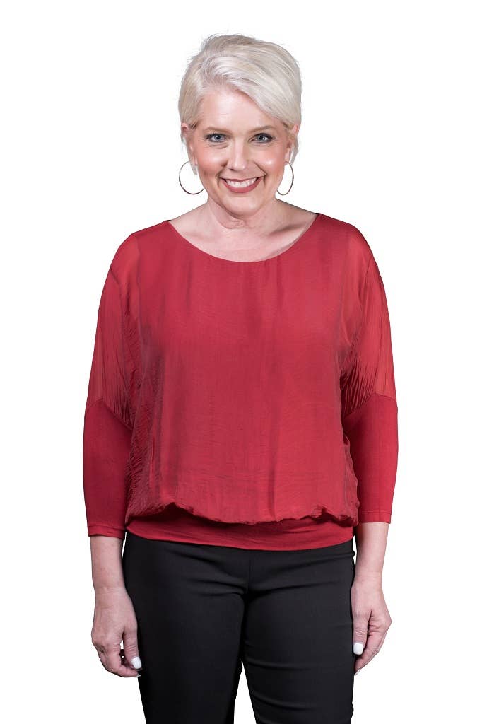 Silk Banded Blouse (BQ206):Army