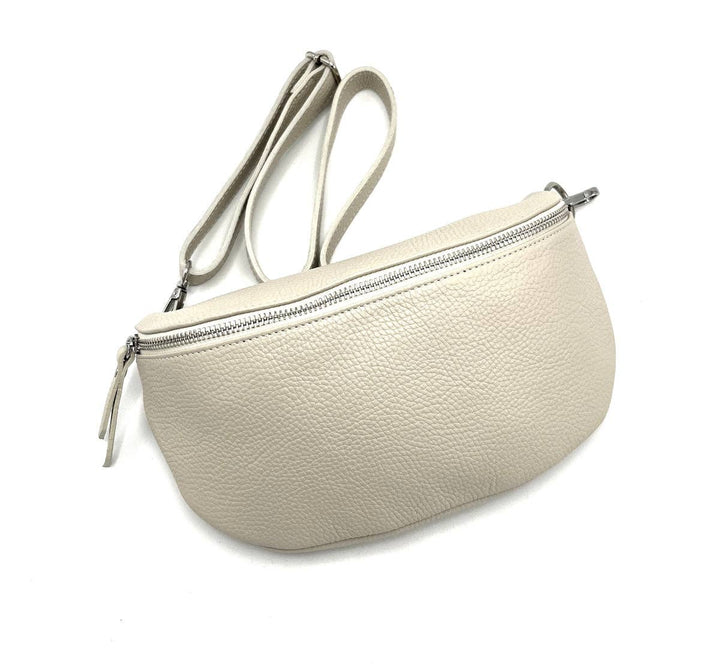 Leather Waist Bag, Made in Italy, 112466: Blk