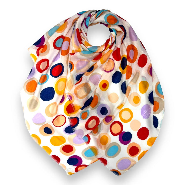 Retro style dots scarf : Beige