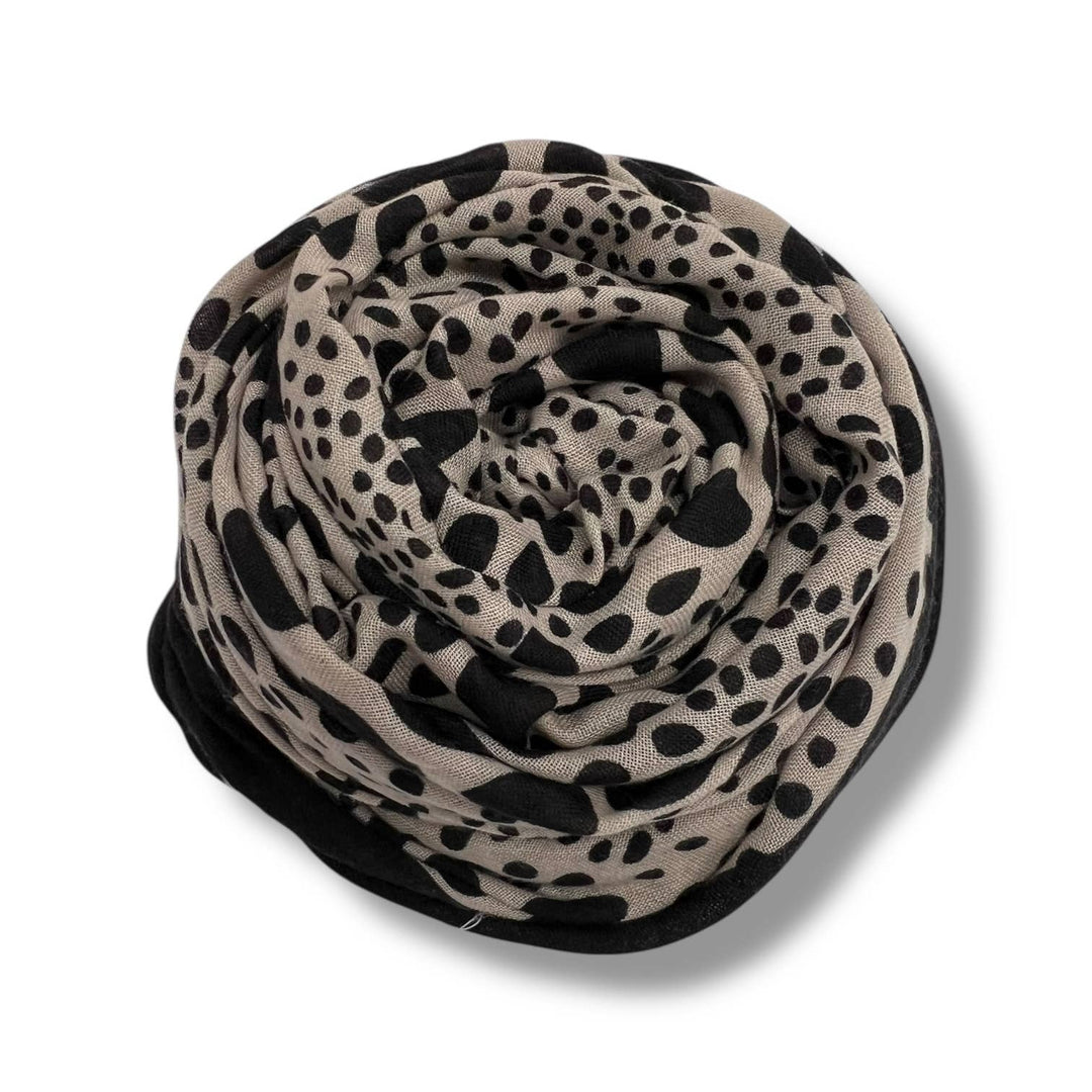 Leopard dots print scarf : Black