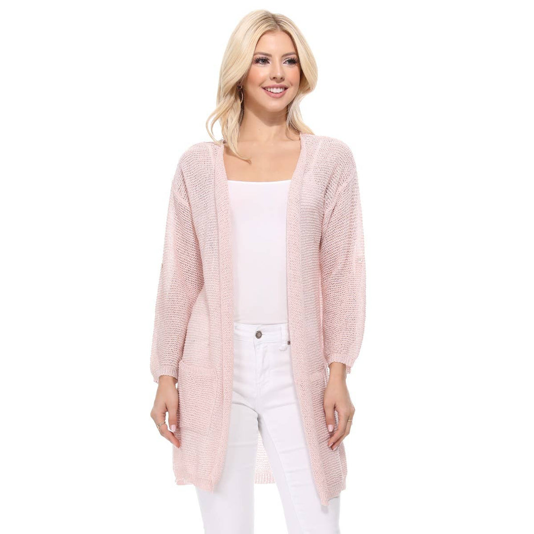 MESH Cardi with Pockets: IVORY / ML