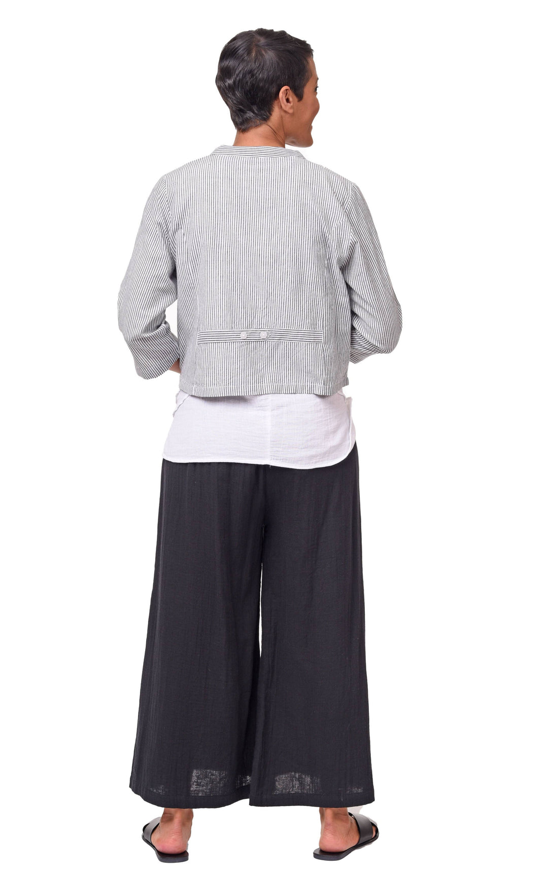 Tulip Clothing - CV13 Dakota Jacket Top in Ticking Stripe*: S