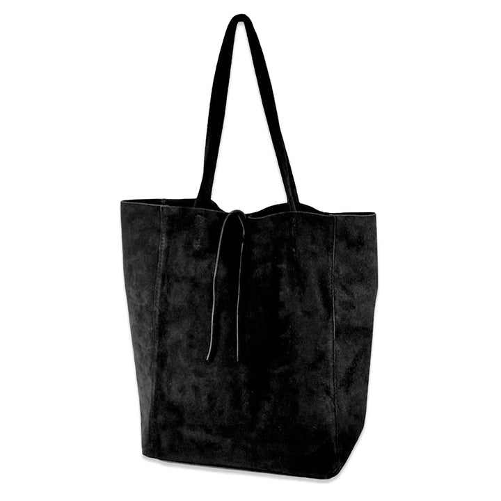 Italian Leather Bag Suede: Black