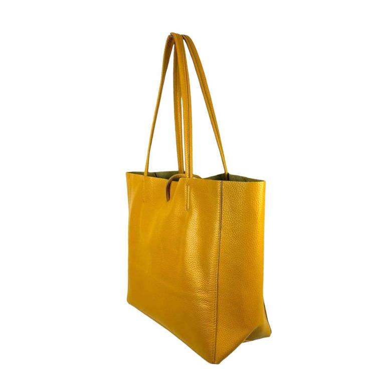 Leather Shopper: Taupe