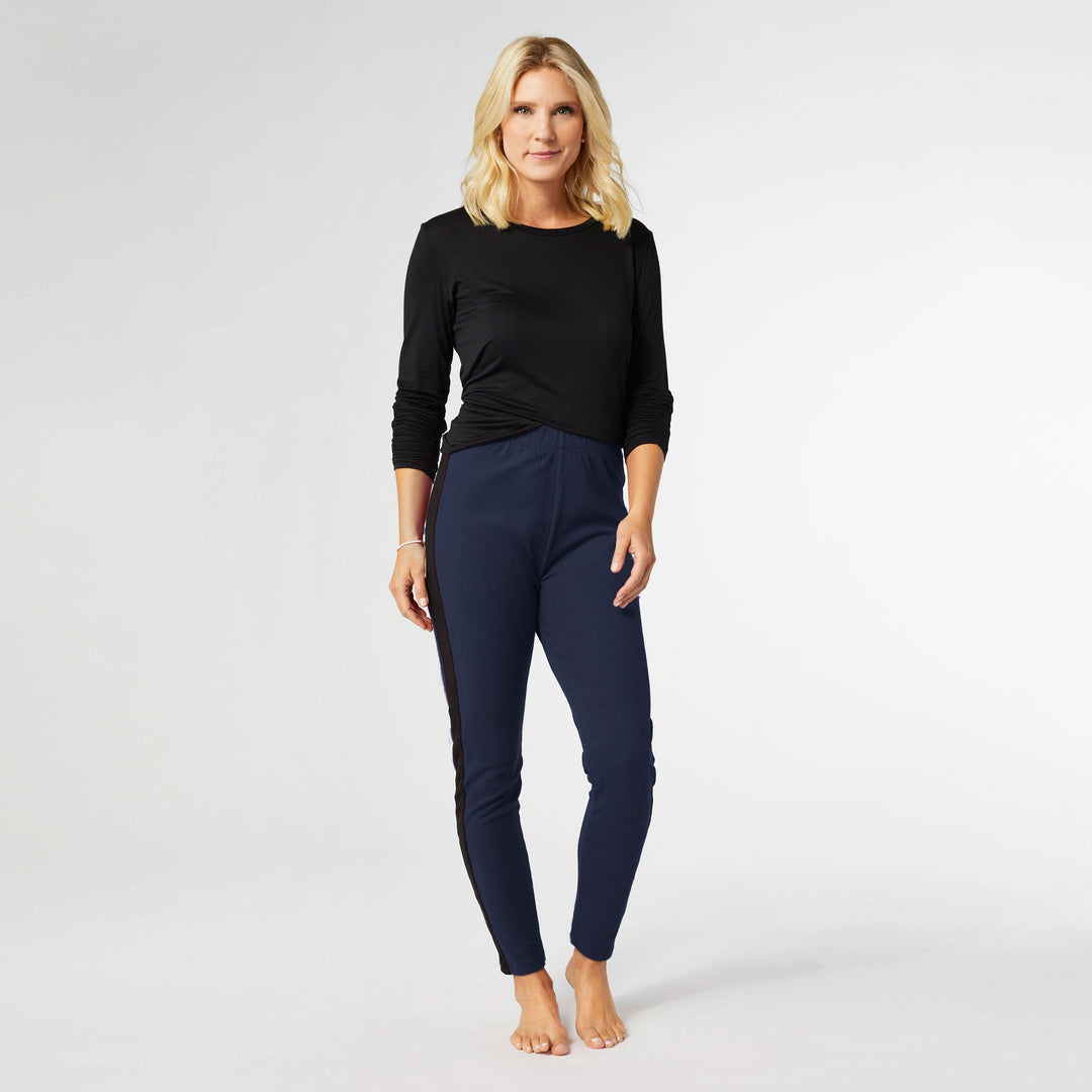 Brushed Legging with Side Stripe: Grey / S/M