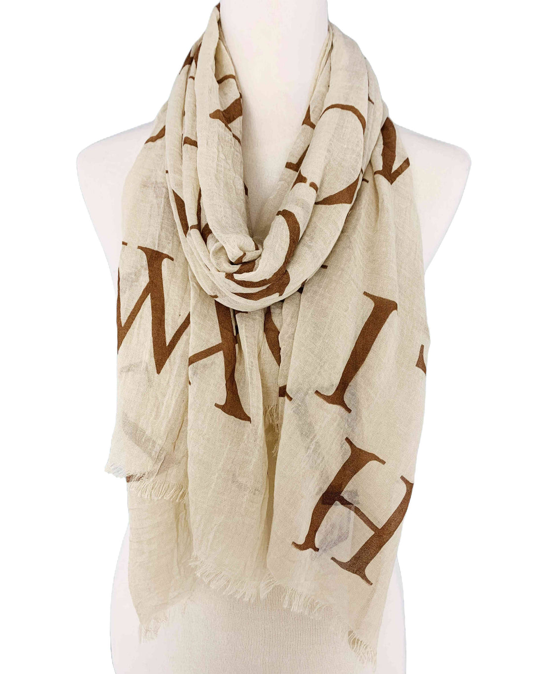 Alphabet Prints Scarf: Aqua