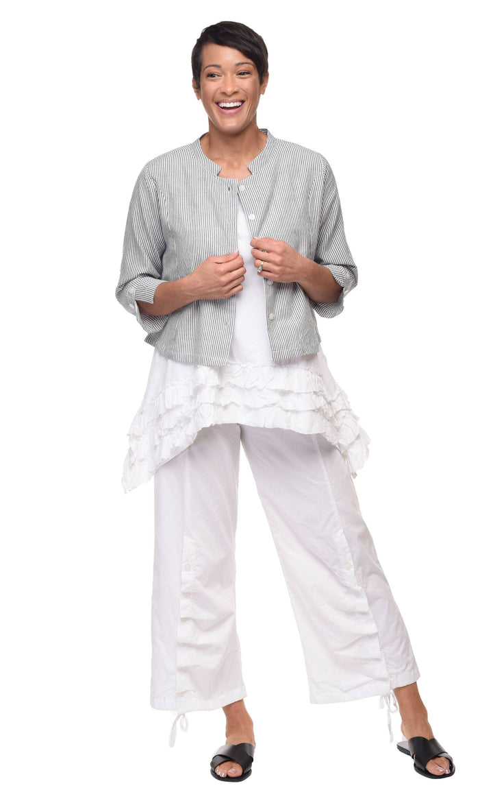 Tulip Clothing - CV13 Dakota Jacket Top in Ticking Stripe*: XS