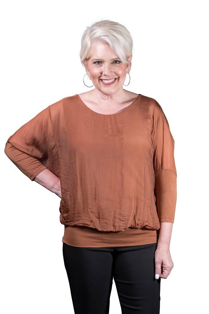 Silk Banded Blouse (BQ206):Army