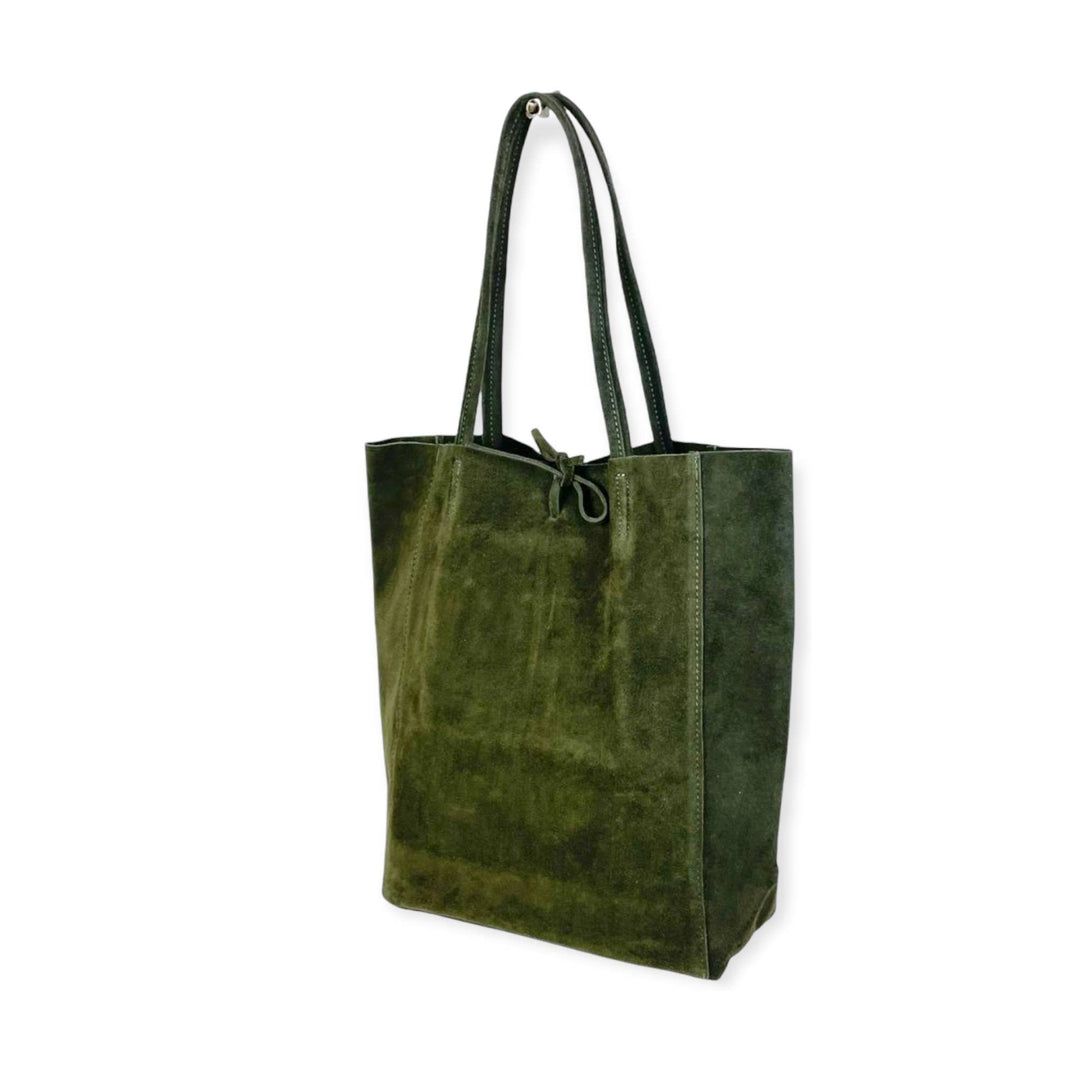 Italian Leather Bag Suede: Black