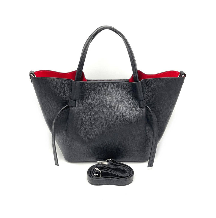 Leather bag, Made in Italy, 112544: Blk