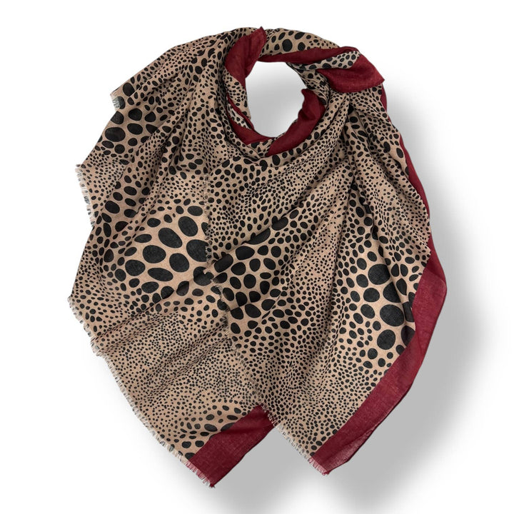 Leopard dots print scarf : Mocca