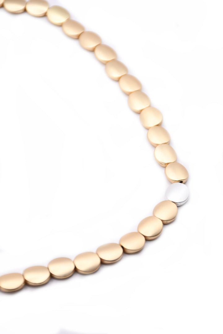 Necklace With One Silver Disc