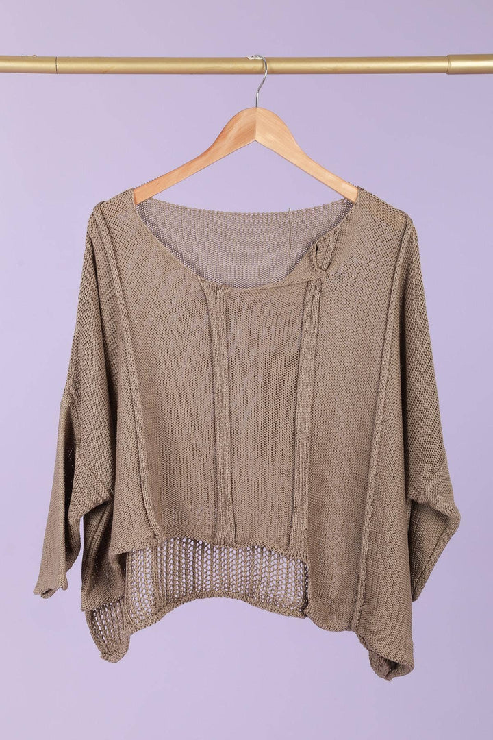 61113 100% COTTON SWEATER: Beige