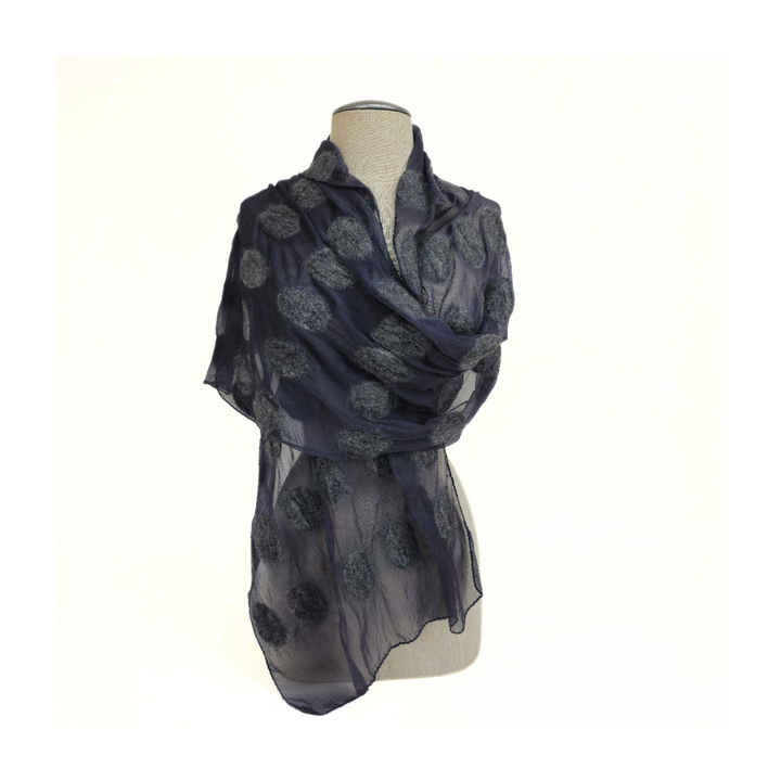Polka Dotted Felt Soft Scarf