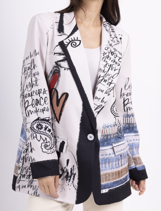 Italian Script Artistic  Blazer