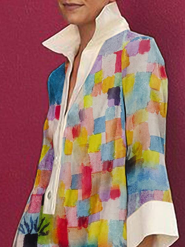 Shirt Dress: COLORFUL / M