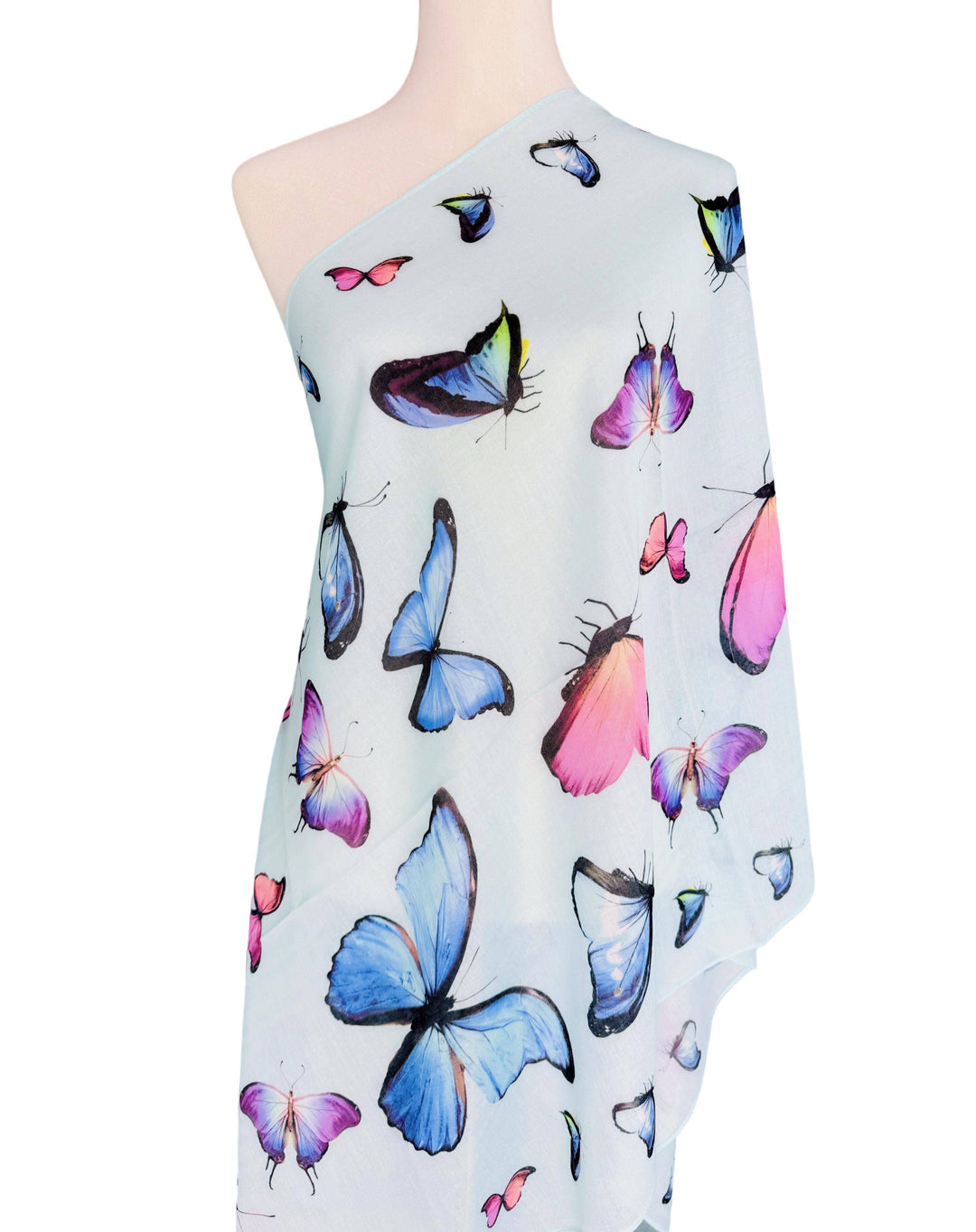 Multicolor Butterfly Scarf: Brown