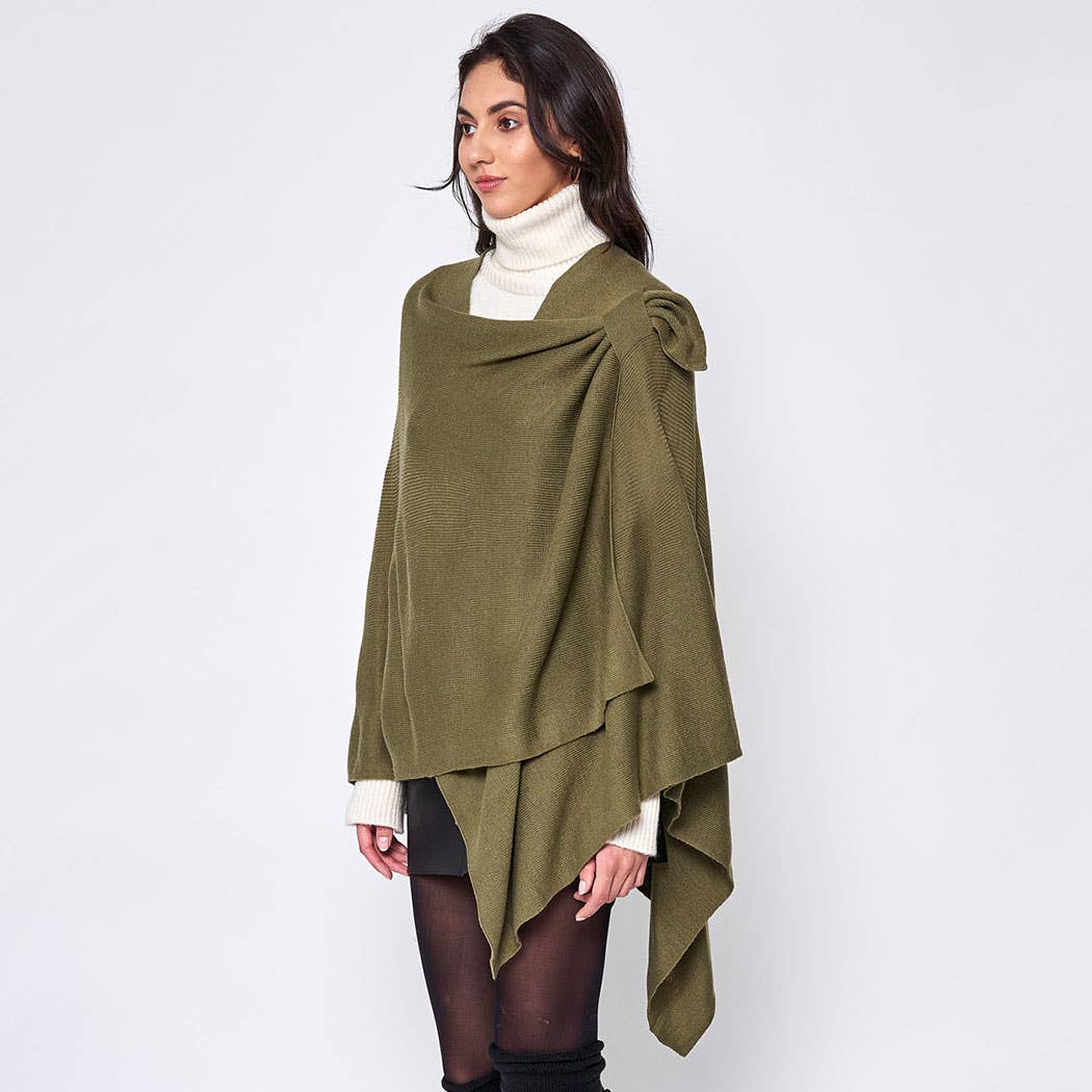 Ruana with Shoulder Strap: CHAR