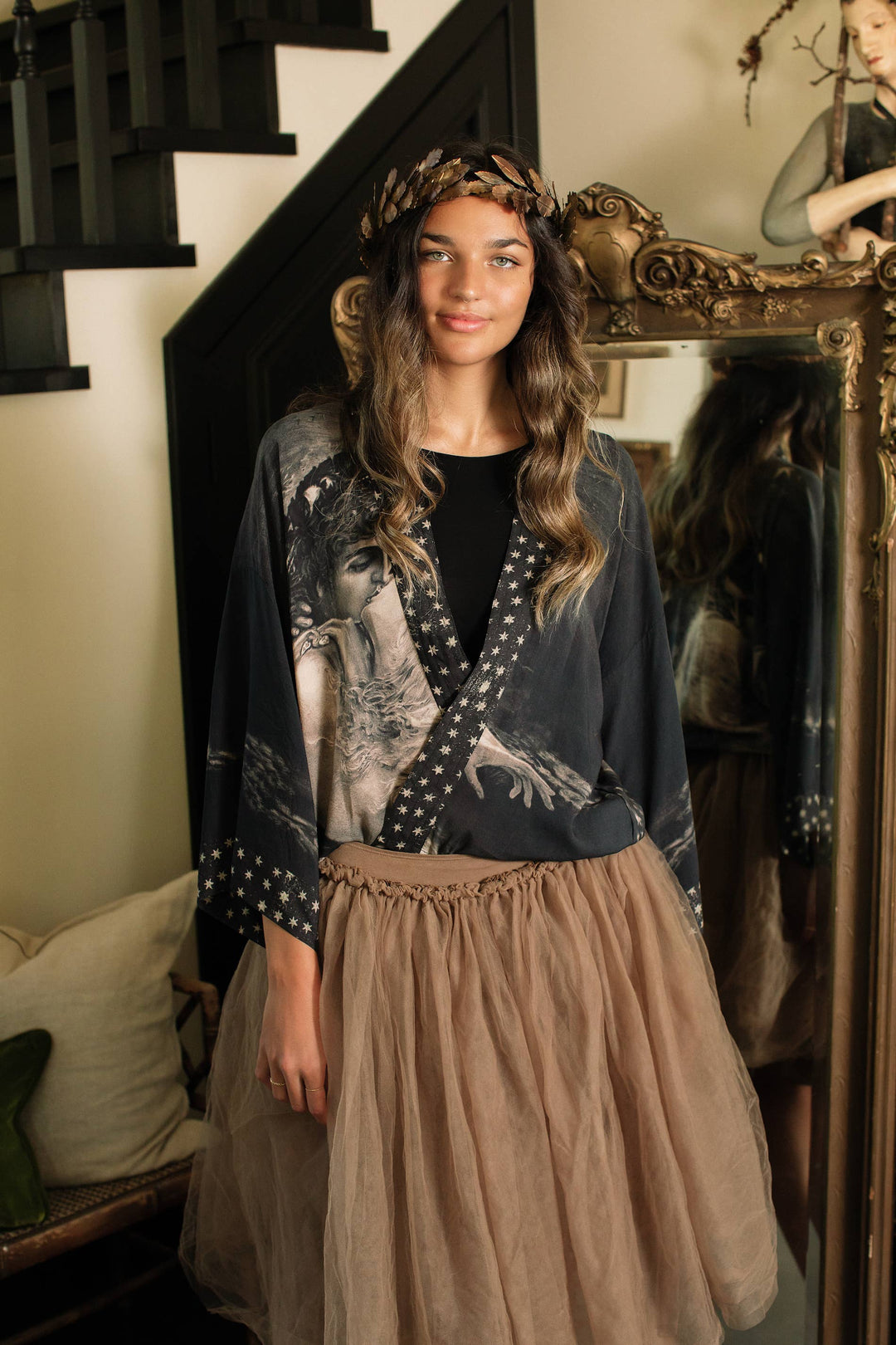 Love Conquers All Cropped Bamboo Kimono Cardigan
