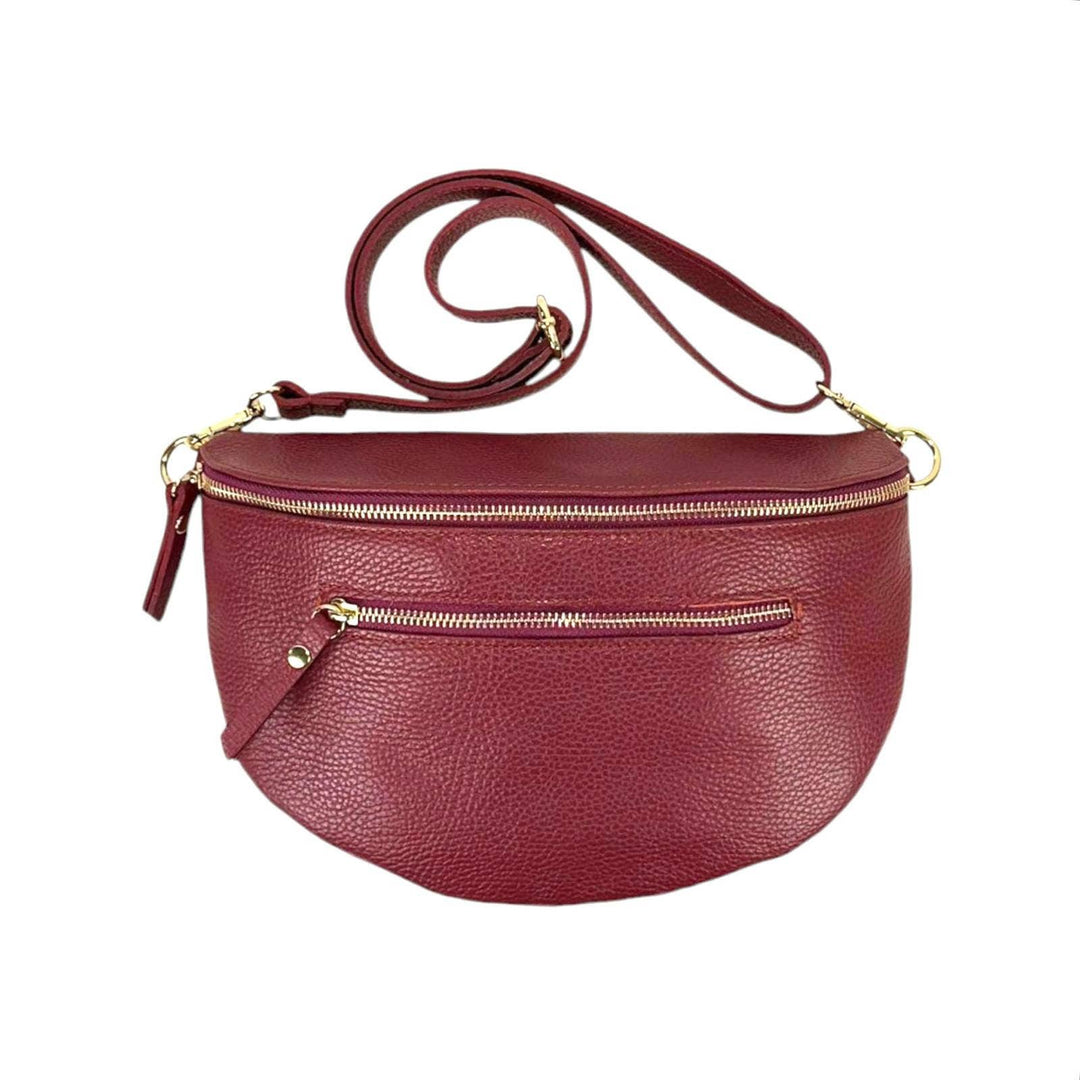 Italian Leather Waist Bag: Bronze