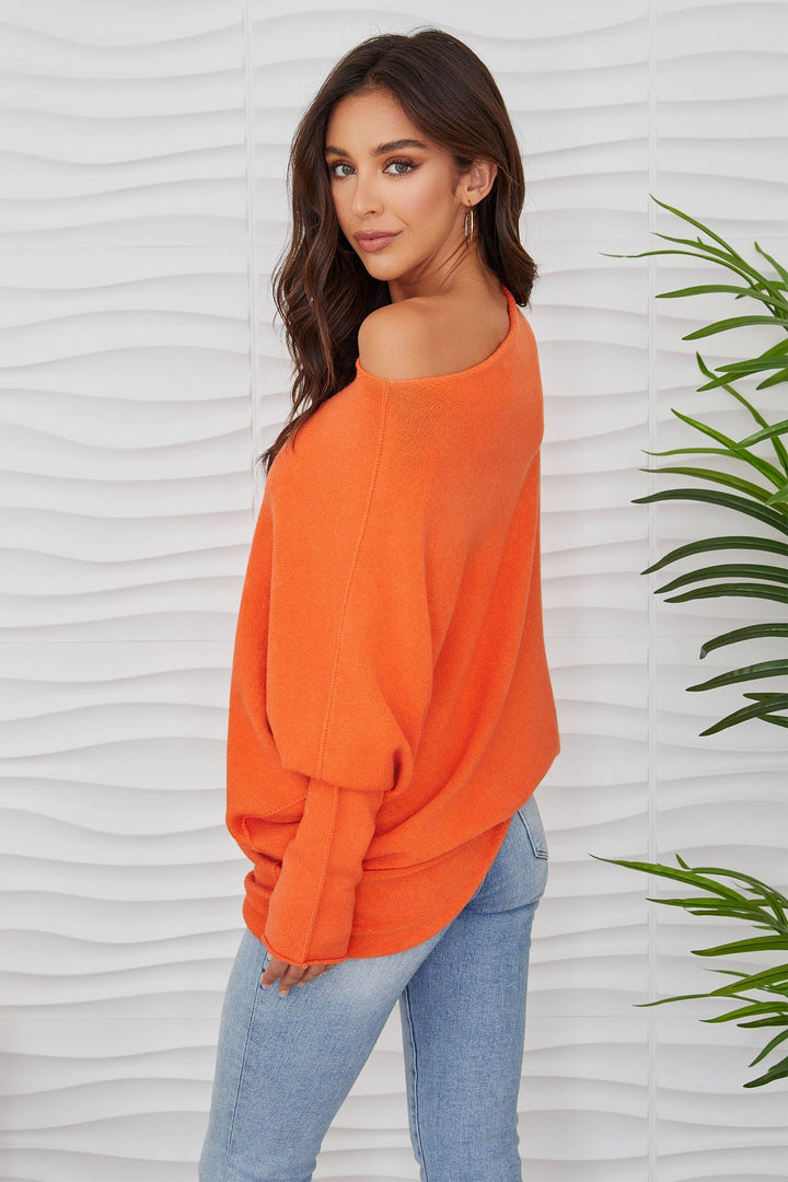ASYMMETRICAL SWEATER (ORANGE): M/L