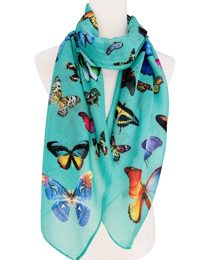 Multicolor Butterfly Scarf: Brown