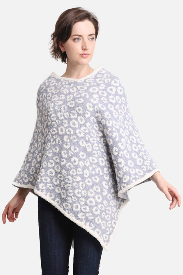Leopard Poncho: COFFEE / ONE SIZE