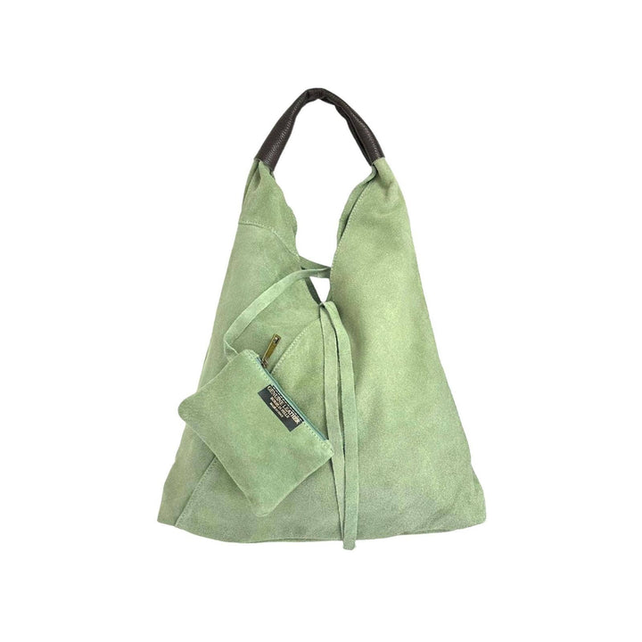 Suede Leather Shoulder Bag: Camel