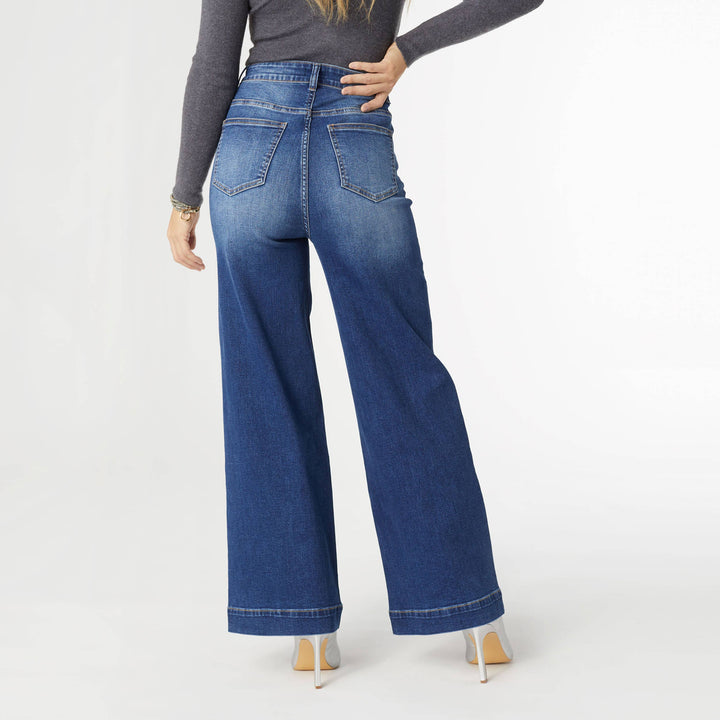 EverStretch High Rise Wide Leg Dark Denim / L