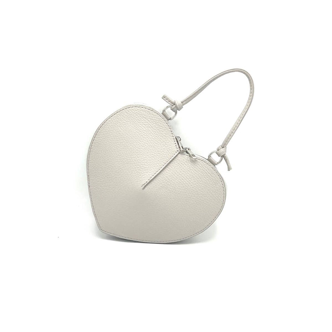 Heart Leather bag, Made in Italy,112587: Orange