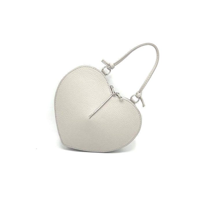 Heart Leather bag, Made in Italy,112587: Orange