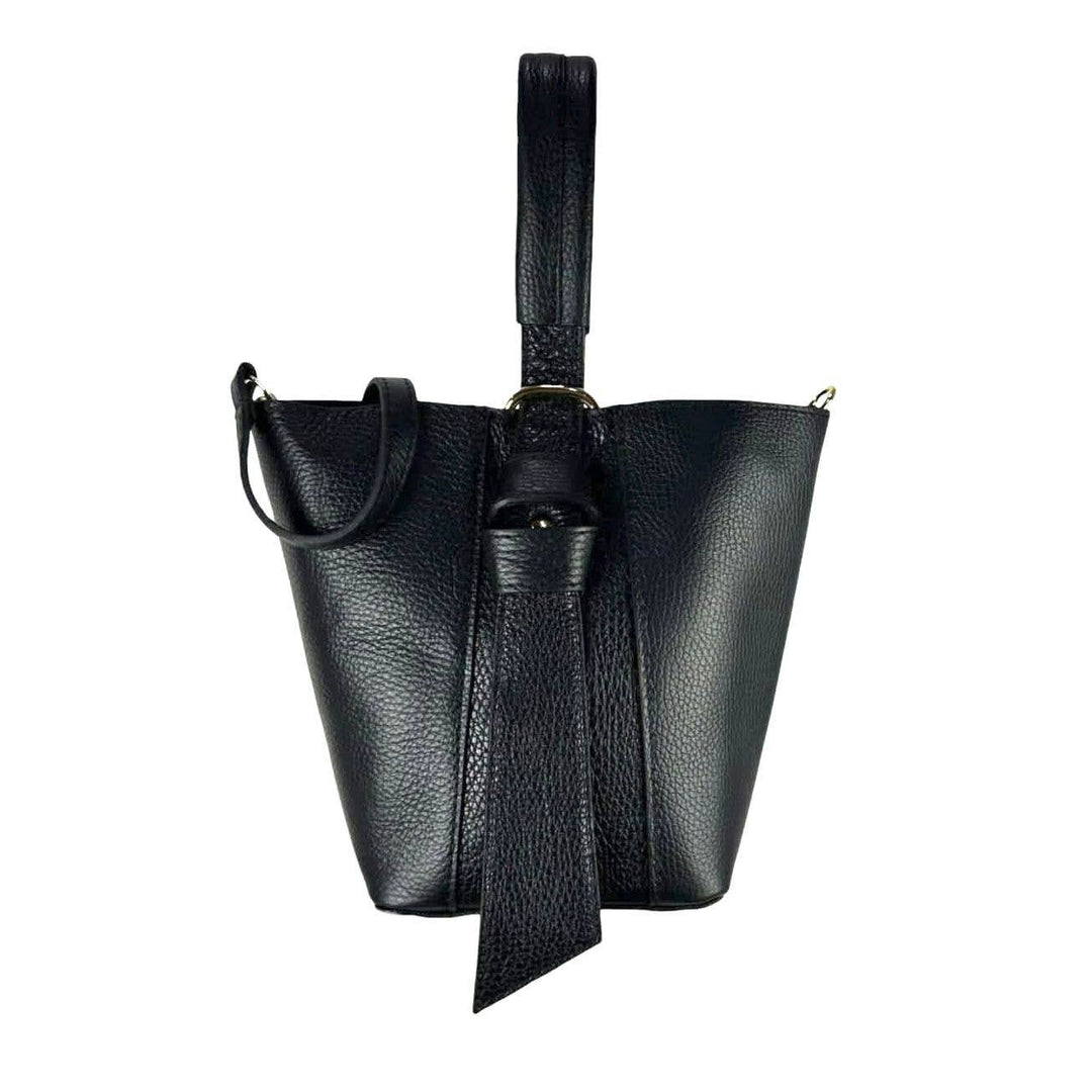 Genuine Leather Tote: Orange